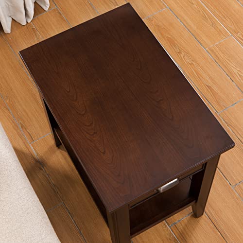 Image of Leick Home Laurent End Table, 16 inch, Chocolate Cherry