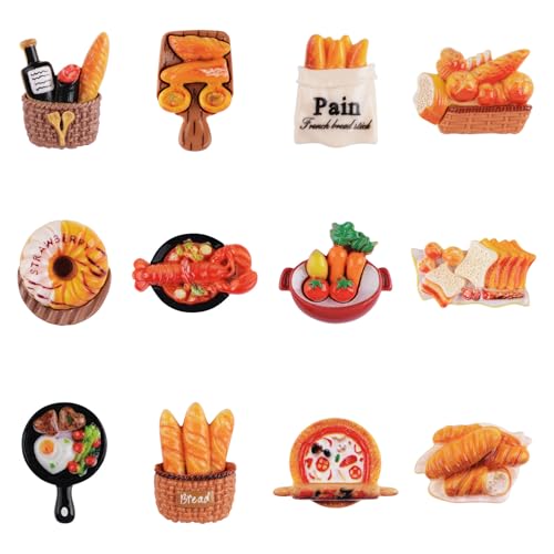 Set de 12 imanes decorativos de resina para refrigerador miniatura 1