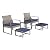 LOKATSE HOME Patio Conversation Bistro Set 5 Pieces Outdoor PE Wicker Rattan Sofa All Weather Furniture Cushioned Chairs and Ottomans with Tempered Glass Coffee Table for Backyard, Garden, Porch
