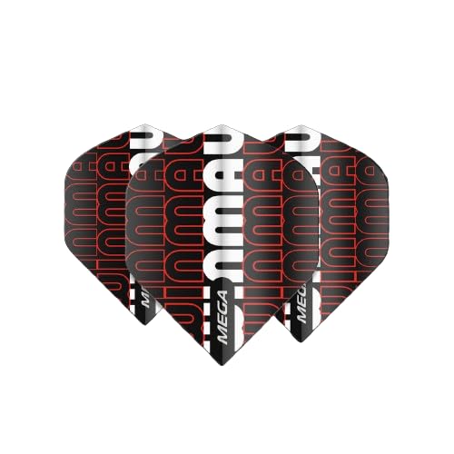 WINMAU Mega Standard Logo Black & Red Dart Flights - 10 sets per pack (30 dart flights in total) - Image 3