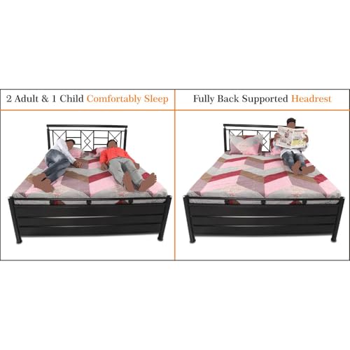 Image of Arena Hydraulic Storage Metal Bed Queen Size, Double Bed Furniture with Storage, Metal Bed with Storage, Wrought Iron Box Bed