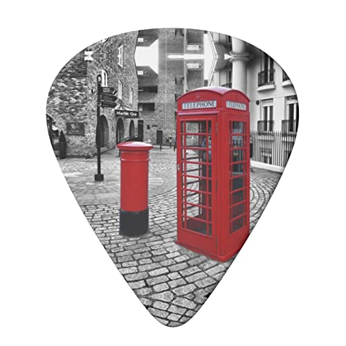London Red Telephone Booth Lot de 6 médiators pour guitare acoustique, guitare électrique, basse, ukulélé – fins, moyens… - Les Beatles, Paul McCartney, John Lennon, RIngo Starr, George Harrison London Red Telephone Booth Lot de 6 médiators pour guitare acoustique, guitare électrique, basse, ukulélé – fins, moyens… – Image 4