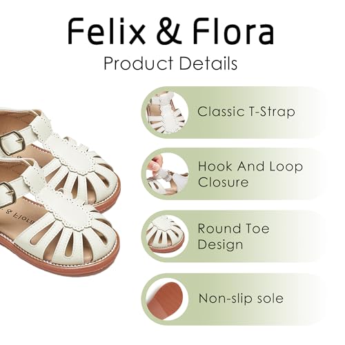 Image of Felix & Flora Toddler Girls Sandals Soft Rubber Princess Flat Shoes Flower Girl Shoes