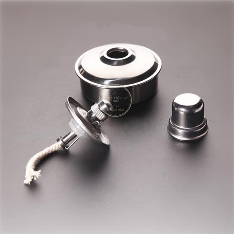 1pcs Stainless Steel Alcohol Lamp Thickened 304 Explosion-Proof and Leak-Proof Alcohol Lamp Laboratory Alcohol Lamp with Wick (Size : 200ml Thicken)