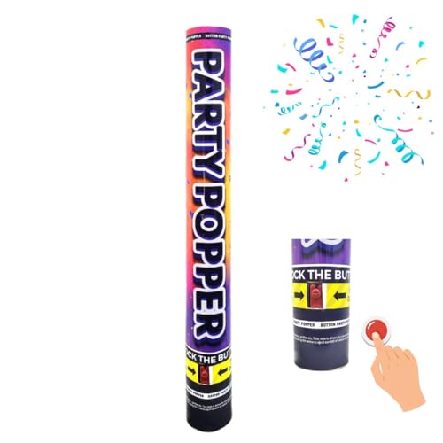 40 CM - Press Button Party Poppers Confetti - No Twist No Turn - Add Fun and Excitement to Your Celebrations Wedding Parties Graduation!
