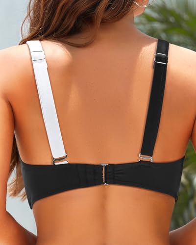 Image of Aqua Eve Women Underwire Bikini Top - Push Up Swimsuit Top Bra Padded Bathing Suit 2026 Twist Front Swimwear