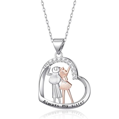 Sister Necklace Gifts from Sisters, Two Sisters Necklace 2 Sister Necklace Birthday Gifts Jewelry for Sister