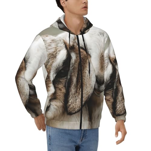 Hoodie chèvre homme zippé chaud pour vos sorties casual et moments de détente