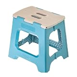 Vigar Taburete Plegable Compacto para Adultos, 32 cm Taburete Plegable Antideslizante para Casa, Dormitorio, Baño, Armario, Oficina, Soporta hasta 150 kg, Azul