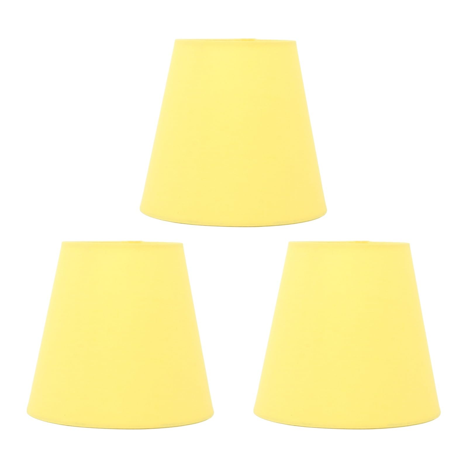 Luxemetals Yellow 3 Pieces Of Fabric Lampshade E14 Bedroom And Hotel(Yellow)