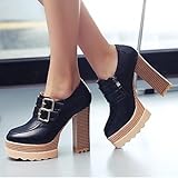 Anlass: Casual. WIKAI Frauen Heels Komfort PU Feder Casual Comfort Rot Rosa Grau Beige Schwarz 4-in-4 3/4, Schwarz, US 6 / EU 36/UK4/CN 36