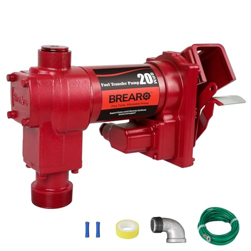 Fuel Transfer Pump 12V DC 20 GPM, High-Flow Cast Iron Heavy-Duty Pump for Gasoline, Diesel, Kerosene, Ethanol, Methanol, and Biodiesel