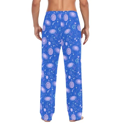 Men's Pajama Bottom Galaxy Swirls Stars Constellations Cotton Pajama Pants Drawstring Sleepwear Long Pants Pockets3