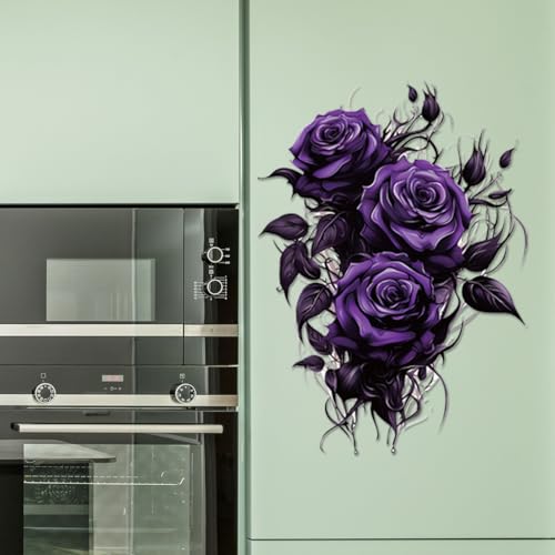 Vinilo decorativo con patrón de rosa púrpura oscuro miniatura 7