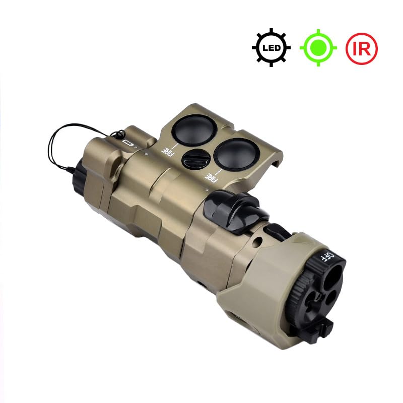 Metal MW C1+ Box Laser Sight(with Green Aiming Laser+IR Laser+IR Fill Light+ LED Whitelight Flashlight),& Modular Wire Control Remote Pressure Switch Combo,Tan