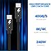 Thunderbolt 4 Cable,2Pack 6Foot Thunderbolt 4 USB C to USB C Cable,240W Super Fast Charging, 40Gbps Data Transfer, Supports 8K/4K Displays USBC Woven Braided Data Cables for iPhone 16/15,iPad,Mac Book