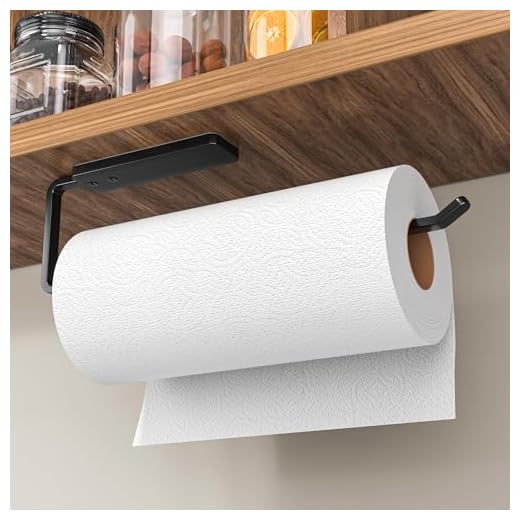 Niffgaff Küchenrollenhalter Ohne Bohren - Küchen Organizer für Küchenrolle, 31 cm Küchenrollenhalter, Selbstklebend, Aluminium, Schwarz