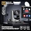 4K AI Tracking Camera, 60Hz Ultra HD Webcam with Auto Face Tracking, Video Conference Camera for Live Streaming and Professional Meetings