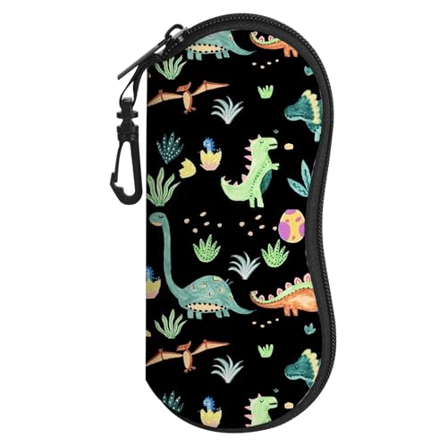 Image of Sunglasses Soft Case, Cute Ultra Light Portable Neoprene Zipper Eyeglass Glasses Case with Belt Clip for Men Women