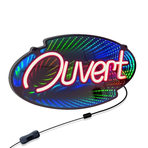 Signe Ouvert Néon, Signe Open D'entreprise LED Colorée Super Lumineuse Avec Télécommande pour Les Façades de Magasin|Les Restaurants|Les Bars|le Mur Parfait ou L'affichage de Fenêtre (Ouvert)