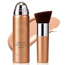 Erinde Airbrush Foundation Spray, Silk Airbrush Spray Foundation and Kabuki Brush, Flawless Coverage for Smooth Creamy Nude Finish, Blendable Long-Lasting Makeup Primer, 01# Natural