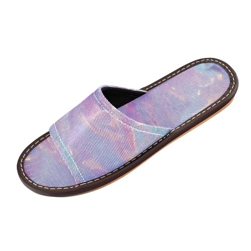 Gemstone Glitter Pink Purple Yellow Spa Slippers Indoor and Outdoor Reusable Cute Slip on Home Shoes
