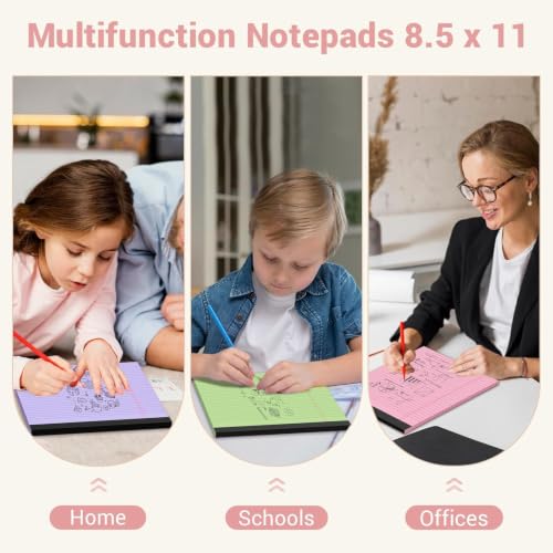 Image of Legal Pads 8.5 x 11 Colored Notepad, 12 Pack Wide Ruled Lined Paper | Micro Perforated Writing Pads 8.5 x 11, 30 Sheet /Note Pads, Pink Legal Pad 8.5 x 11 Notebook Colored Paper Tablet for School