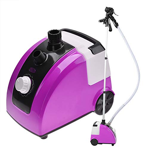 Standing Garment Steamerfor Clothes with Stand Heavy Duty Powerful 1500w Full Size Fabric Steamer with 11 Steam Levels Fabric Brush Garment Hanger Retractable Pole for Home Office Purple