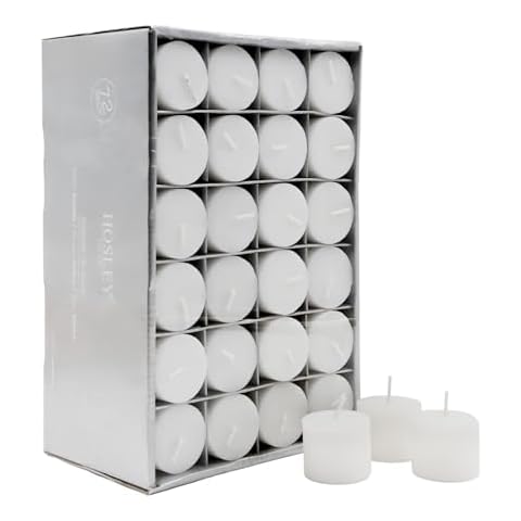 Hosley Set of 72 Unscented White Hand Poured Votive Candles - 8 Hour Burn Time - Ideal for Weddings Birthdays Holidays Special Events Emergency Lighting Spa Aromatherapy Everyday Use Cover
