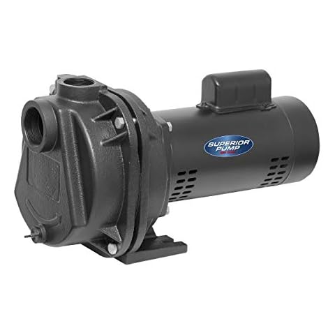 Superior Pump 96215 1.5 HP Cast Iron Lawn Irrigation Pump, Black Cover