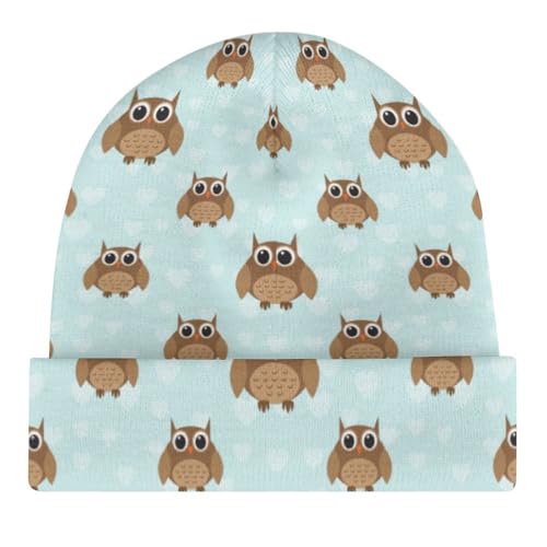 Cartoon Owl Pattern Kids Beanie Hat for for Girls Boys Children Cap Winter Knitted Chemo Cancer Headwear Accessories Gifts Decoration Black4
