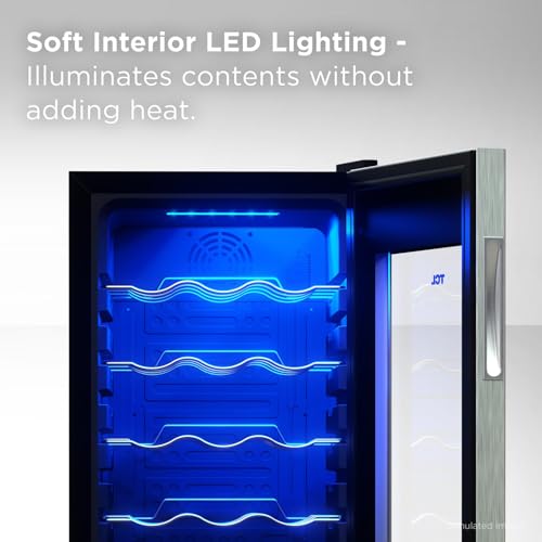Image of TCL 18-Bottle Wine Cooler Mini Fridge with Glass Doors