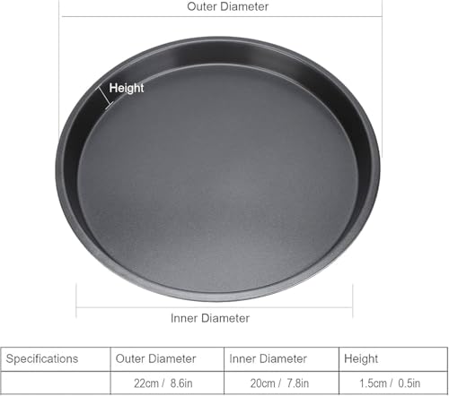 Image of PureBake Premium 9 Inch Carbon Steel Pizza Pan | SGS Certified Nonstick Round Baking Tray | Microwave & OTG Oven Safe | Durable Pizza Plate | Size 23 x 23 x 1.5 cm