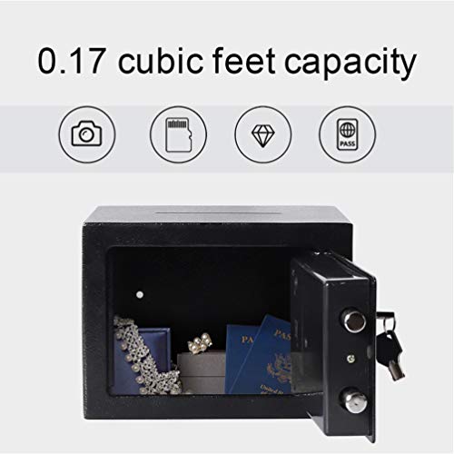 Jssmst Small 0.17Cf Mini Safe Kids Safe Box For Home Office, Personal Safe Lock Box With Electronic Keypad, Money Safe Box, 9.06 X 6.69 X 6.69 Inch, Sm-Sf027, Black #TOP2