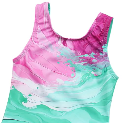 Image of MODAFANS Leotards for Girls Gymnastics with Shorts Dance unitards Tumbling Biketards with Hair Scrunchie for3-13T