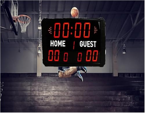 Marcador digital con zumbador y control remoto para partidos de baloncesto y fútbol 5