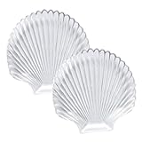 DECOMELODY 2 piezas Bandeja de Cristal con Borde Dorado para Servir Aperitivos y Frutas Resistente Altas Temperaturas de Estilo Océano para Hogar y Presentación Elegante