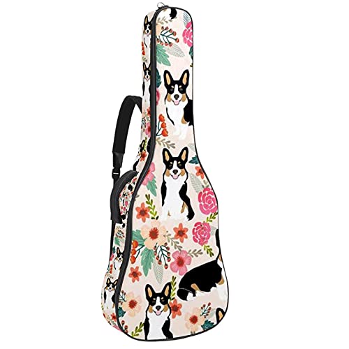 Sac à dos pour guitare Corgi rose pour transporter votre folk aux cours de musique