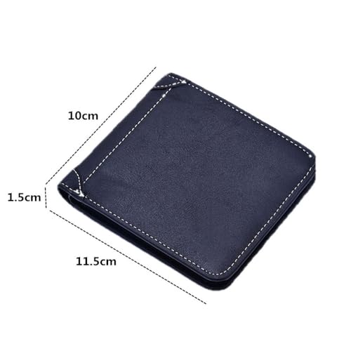 men's wallet Men Short Wallet Leather Business Card Holder Credit Card Case Vintage Male Wallet(Blue)2