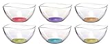 Mini Colored Glass Wavy Serving/Prep Bowls, 10 1/2 Ounce, Set of 6
