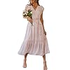 PRETTYGARDEN Women’s 2023 Floral Summer Dress Wrap V Neck Short Sleeve Belted Ruffle Hem A-Line Bohemian Maxi Dresses