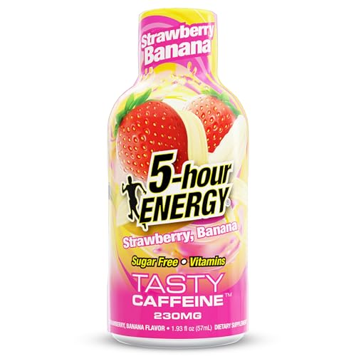 Image of 5-hour ENERGY STRAWBERRY BANANA Flavor, 20 Count, 1.93 Fl Oz Energy Shot, Extra Strength, Amino Acids, B Vitamins, Sugar Free and Zero Calories