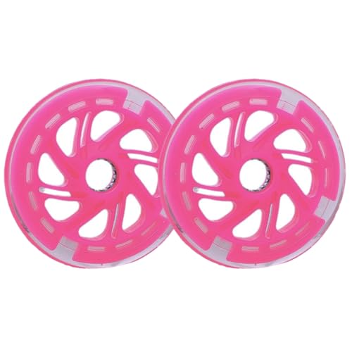 2 ruedas de entrenamiento para bicicleta con rodamientos, ruedas auxiliares luminosas y silenciosas color rosa para equilibrio miniatura 1