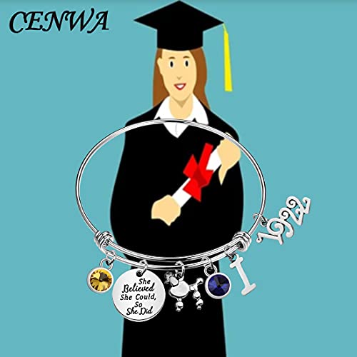 Image of CENWA Sorority Bracelet Sorority Gift She Believed She Could So She Did Graduation Gifts Sorority Jewelry(I)