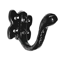 Black Antique Tudor/Gothic Single Coat Hook from EUROART