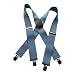 Hold-Ups Blue Denim Clip-on 2" Wide Work Suspenders with Silver No-slip Clips