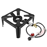Aowoil Portable Propane Burners for Outdoor Cooking and Home,100K BTU High-powered,Propane Burner with Adjustable Flame,4ft Connecting Hose with Regulator,Quemadores de Gas Para Cocinar Afuera