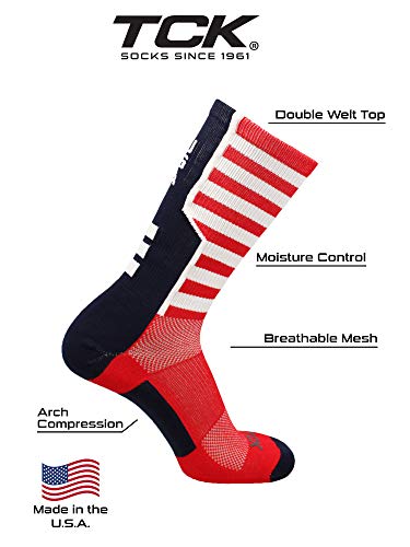 TCK USA American Flag Socks Crew Length USA Strong3