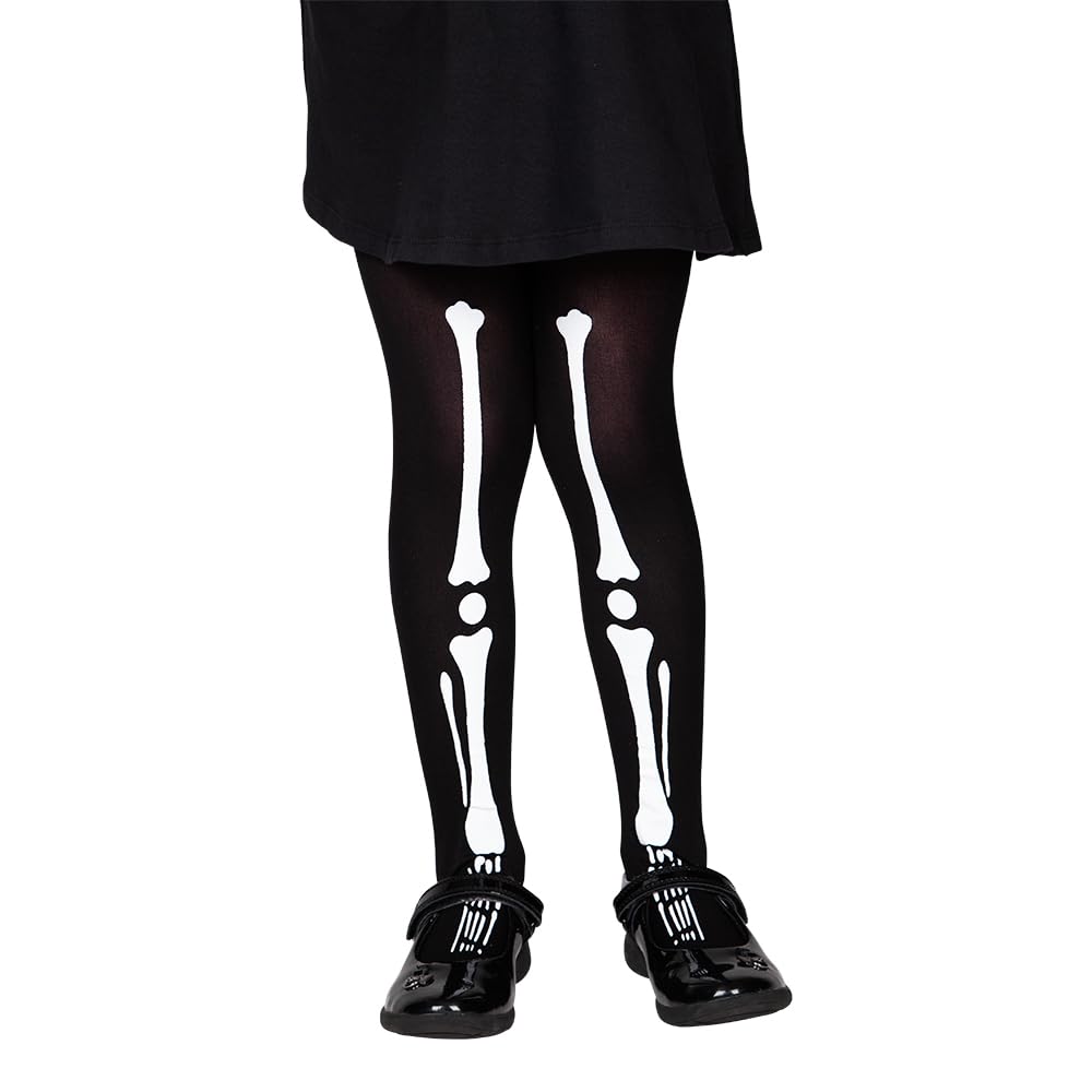 Wicked Costumes Kids Black Skeleton Bones Tights - Small (4-6 Years) โ image 1