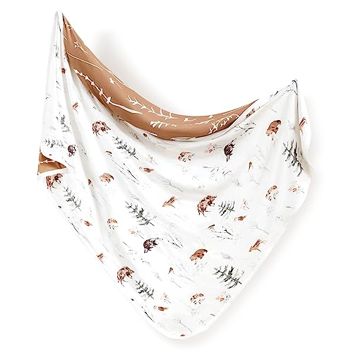 Image of GRSSDER Baby Blankets Super Soft Stretchy Jersey Knit Swaddle Blanket for Baby Girls and Boys, Double Layer Reversible Receiving Blankets 34 x 44, Extra Large for Swaddling